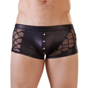 Pants im schwarzen Mattlook/Powernet mit Druckknopfleiste vorne