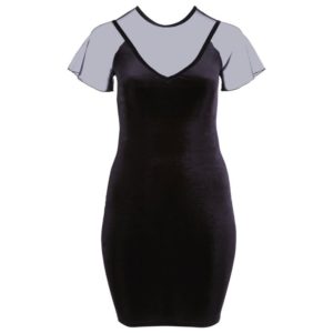 mit elastischem Samt