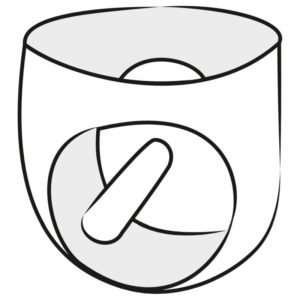 mit Penis-Hülle und integrierten Analdildo